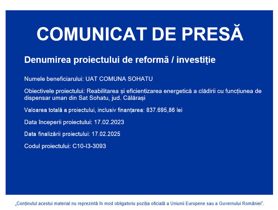 Comunicat de presă